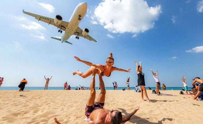 Phuket Beach Plane Spotting and Monkey Cave Temple Visit  
