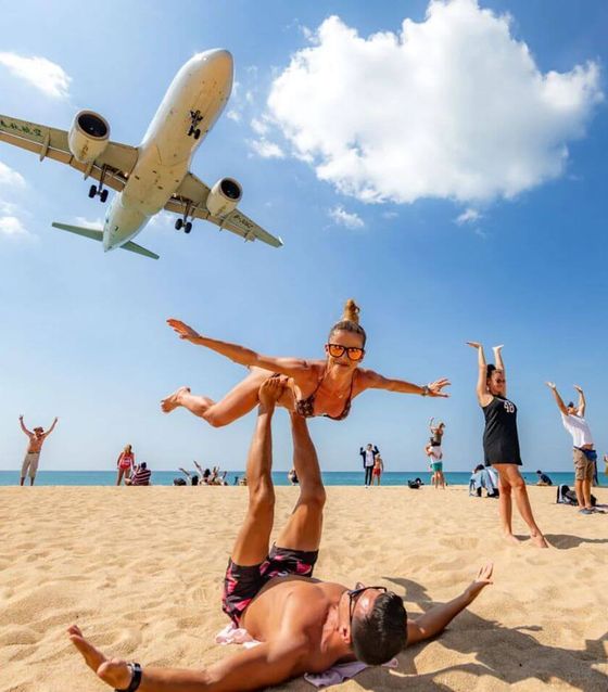Phuket Beach Plane Spotting and Monkey Cave Temple Visit  